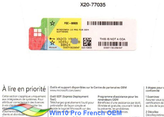 중국 프랑스 버전 Windows 10 PC를 위한 직업적인 OEM 스티커 소프트웨어 64BIT 협력 업체