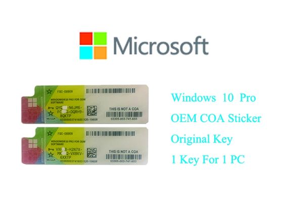중국 Microsoft Windows는 10 고유 제품 열쇠 100% 본래 온라인 다 언어 Windows 10 직업적인 면허 스티커를 활성화합니다 협력 업체