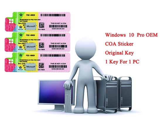 중국 32 조금 64bit 체계 Windows 10 마이크로소프트에서 직업적인 COA 스티커 100% 고유 열쇠 협력 업체