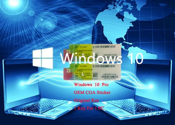 중국 선택적인 버전 Windows 10의 직업적인 COA X20 스티커 제품 열쇠 64Bit 진짜 체계 협력 업체