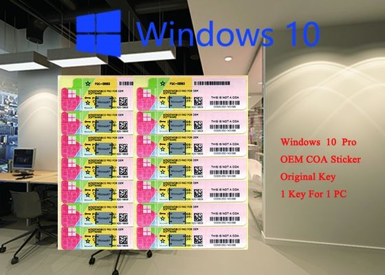 중국 100% 진짜 Microsoft Windows 10 직업적인 COA 스티커 32 64 조금 체계 FQC 08983, Windows 10 직업적인 한국사람 OEM 협력 업체