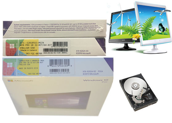 중국 Windows 10 컴퓨터를 위한 가정 FPP 32/64 조금 USB 3.0 &amp; OEM 면허 소매 본래 열쇠 협력 업체