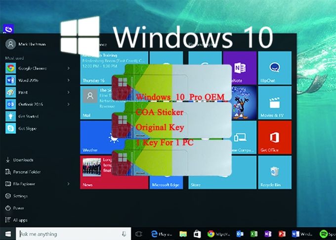 마이크로소프트 운영 체계 COA 면허 스티커/Windows 10 직업적인 OEM 100% 고유