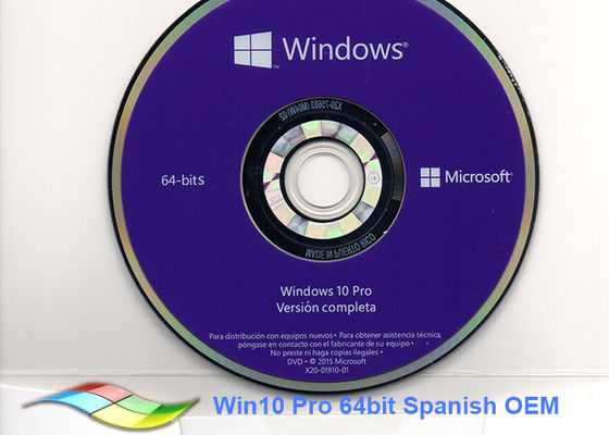 중국 진짜 스페인 버전 Windows 10 직업적인 OEM 스티커 Windows 10 64 조금 Dvd 협력 업체