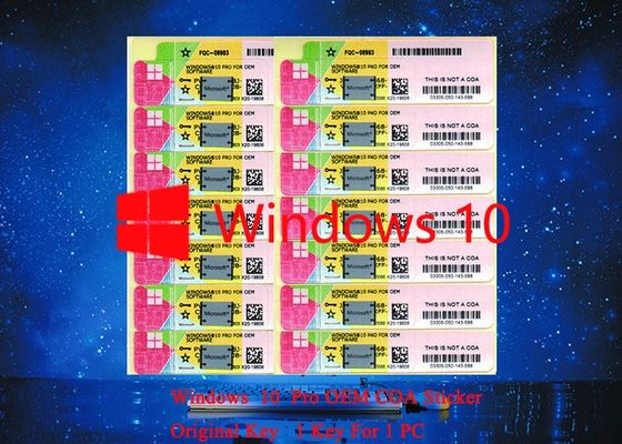중국 진짜 PC 가득 차있는 버전 다 언어를 위한 연속되는 스티커를 일해 Microsoft Windows 10 직업적인 COA 협력 업체