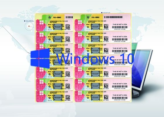 중국 마이크로소프트 승리 10 세계의 직업적인 제품 키 코드 Windows 10 제품 중요한 스티커 협력 업체