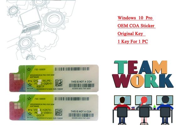 중국 마이크로소프트 승리 10 PC를 위한 세계의 직업적인 제품 키 코드 Windows 10 제품 중요한 스티커 협력 업체