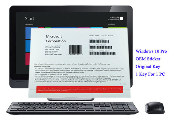 중국 Microsoft Windows 10 직업 OEM 스티커 면허 64bit 체계 수명 보증 협력 업체